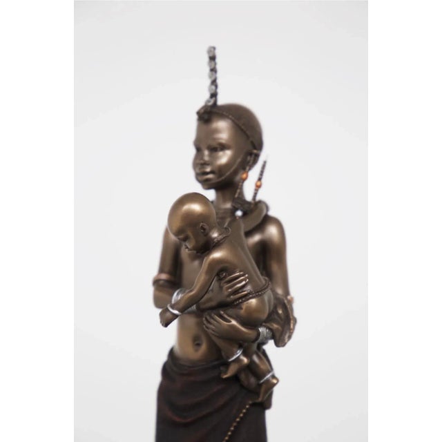 African Statue Mama Africa Masai, Limited Edition, 2004, Resin For Sale - Image 4 of 9