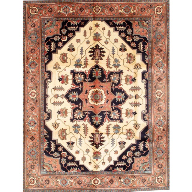 Pasargad Ny Original Persian Tabriz Wool Rug - 8′11″ × 11′8″ For Sale