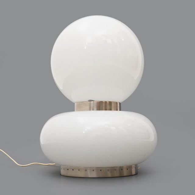 Table Lamp with Double White Glass Diffuser, 1970s For Sale - Image 4 of 13