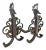 Early 20th Century French Art Deco Peacock Andiron Chenets by Edgar Brandt - a Pair For Sale