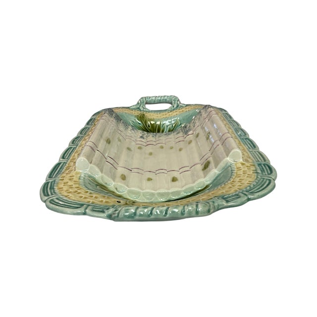 Early 20th Century Early 20th Century Majolica Asparagus Platter For Sale - Image 5 of 6