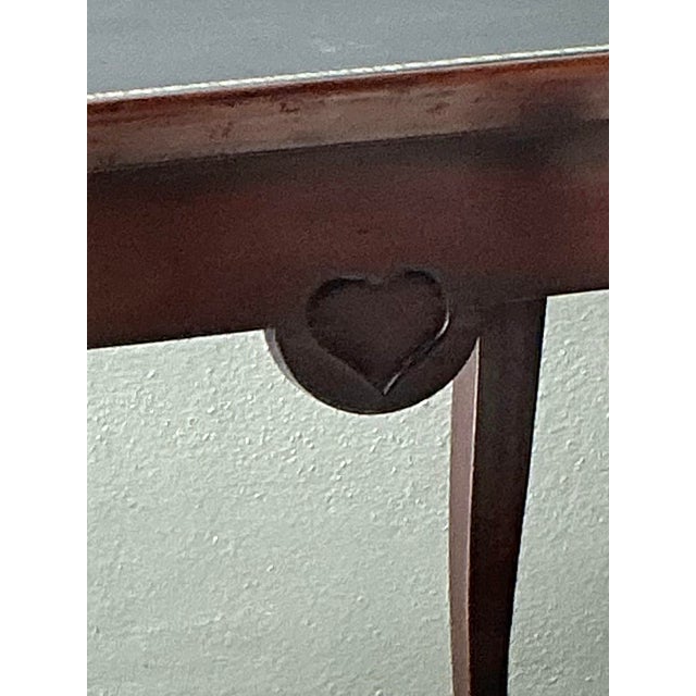Vintage Queen Anne Leather Top Game Table For Sale - Image 9 of 12