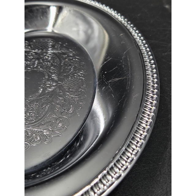Vintage Ornate Silver-Plated Oval Serving Tray For Sale - Image 11 of 18