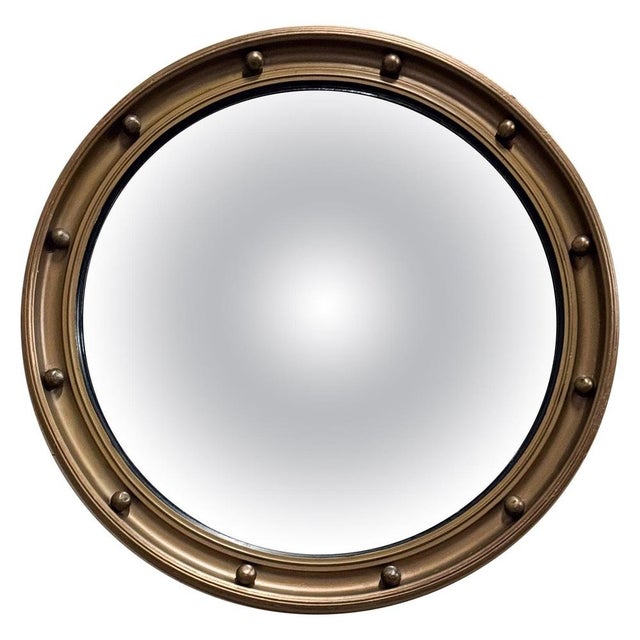 1920s Butlers Convex Gold Gilt Wood Wall Mirror, 1920s For Sale - Image 5 of 5