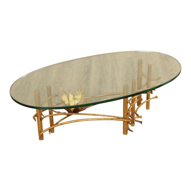Mid 20th Century Silas Seandel Brutalist Lotus Oval Coffee Table For Sale