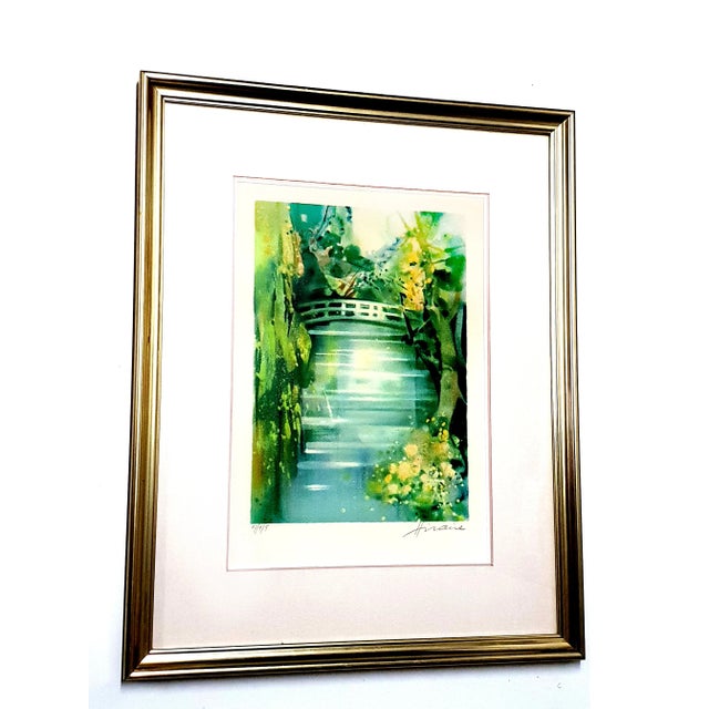 Blue Camille Hilaire - Nature - Signed Original Lithograph 1970s For Sale - Image 8 of 8