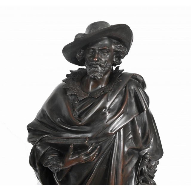 Bronze Statues Rubens and Van Dyck by Jean Jules Salmson, Set of 2 For Sale - Image 4 of 13