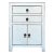 Chinese Distressed Off White 2 Drawers End Table Nightstand For Sale