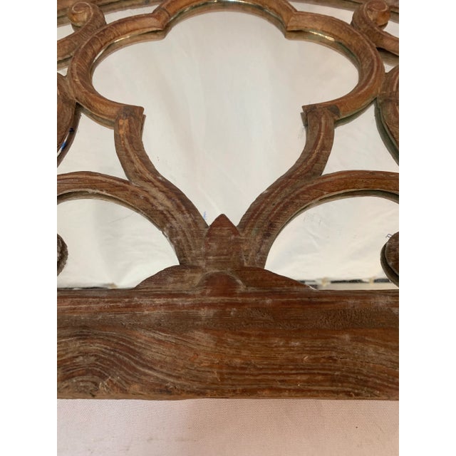 Wood Ornate Segmented Arch Wall Mirror For Sale - Image 7 of 11