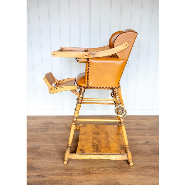 1930s Mid-Century Modern Childrens Metamorphic Highchair Buggy Early Learner, 1930s For Sale - Image 5 of 18