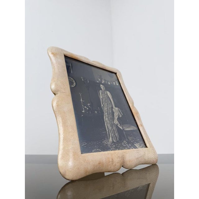 Italian Goatskin Picture Frame from Bolzani, Milan, 1920s For Sale - Image 4 of 18