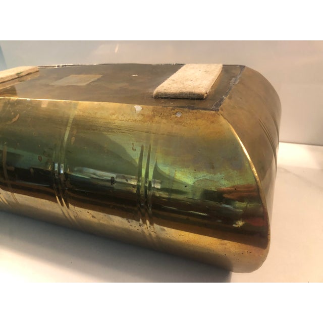 1950s Contemporary Solid Brass Rectangle Planter For Sale - Image 6 of 9