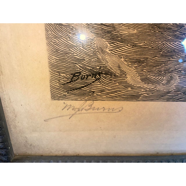 Antique Henry Pruett Share & Milton J. Burns Copper Nautical Plate Etching 1886 For Sale - Image 4 of 11