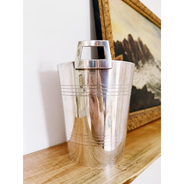 Metal Vintage Asprey & Co Silver Plated Ice Bucket For Sale - Image 7 of 9