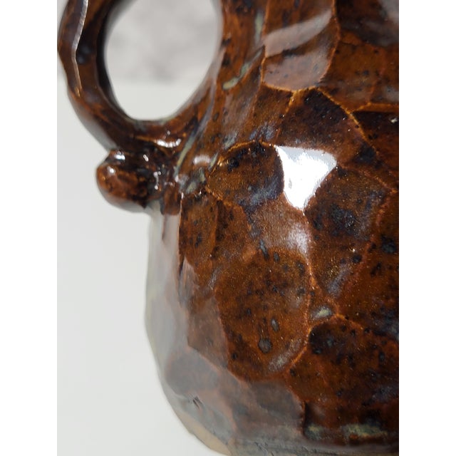 1970s Rustic Hand Thrown Pottery Creamer For Sale - Image 4 of 12