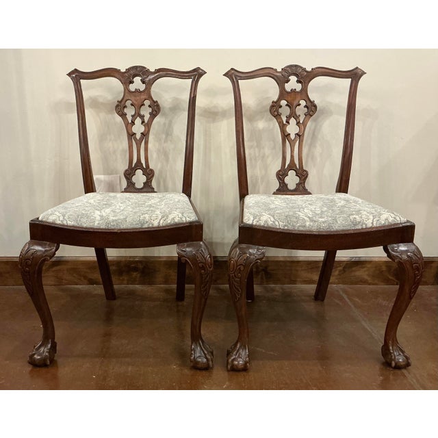 Chippendale Set of 4 Antique Chippendale Style Splat Back Chairs With Concave Seats. For Sale - Image 3 of 7