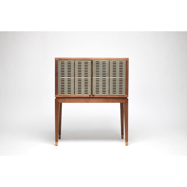 Metal Lala Walnut Bronze Details Cabinet Buffet by Reda Amalou Design For Sale - Image 7 of 8