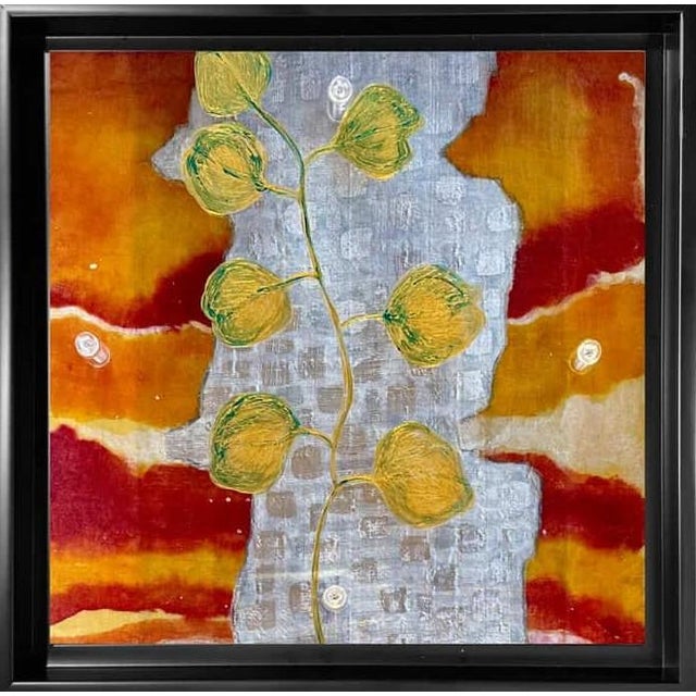 Kathleen Kane-Murrell, Mixed Media Abstract Composition, "Whispers of Silk" 2025, Framed For Sale