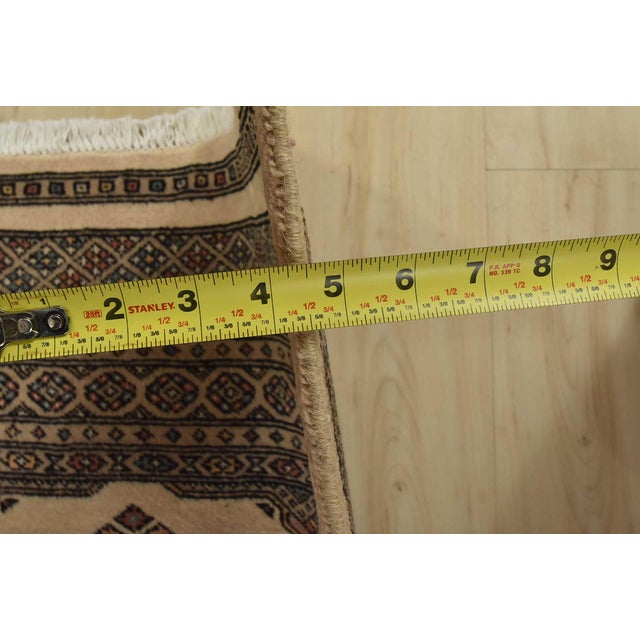 Bokhara Jaldar Rug 5’7” X 7’8” Beige Wool Tribal Hand-Knotted Oriental Carpet For Sale - Image 10 of 12