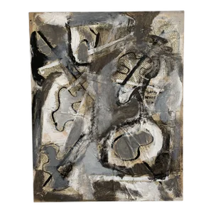 Contemporary Original Abstract Mixed-Media Painting on Panel