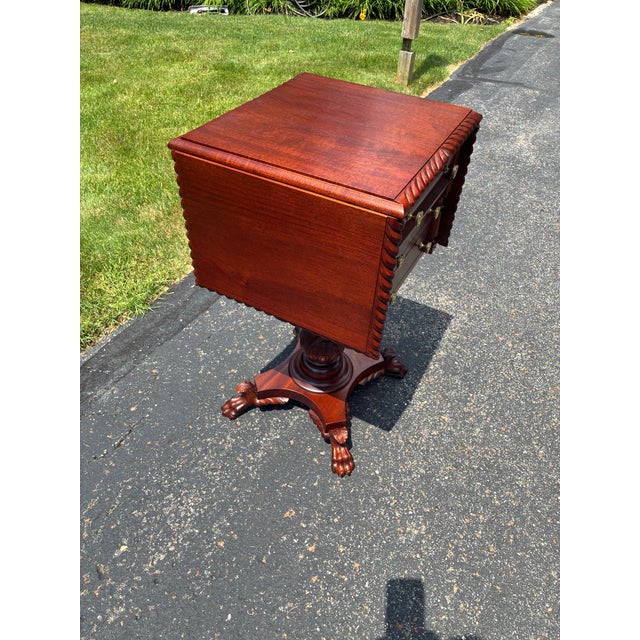 Traditional Early 20th Century Mahogany Empire Styled Sewing Cabinet For Sale - Image 3 of 9