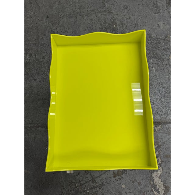 2020s Rita Konig for the Lacquer Company Belles Rives Lime Green Tray, Large For Sale - Image 5 of 12