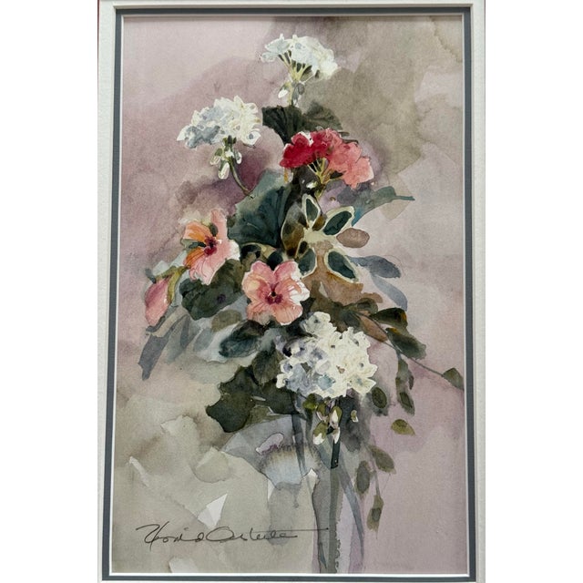 Original Hand Painted Botanical in Gilt Frame For Sale - Image 4 of 12