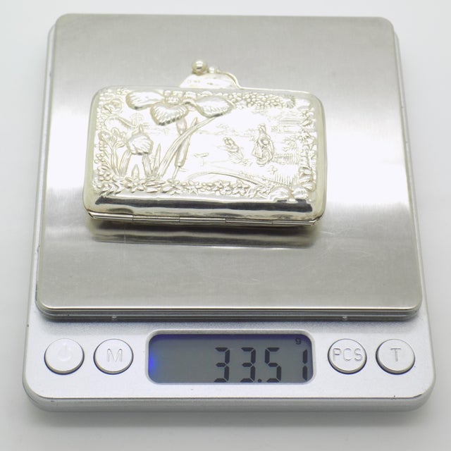 Vintage Italian Handmade Genuine Sterling Silver 925 Pill Snuff Trinket Box, 1970s For Sale - Image 11 of 14