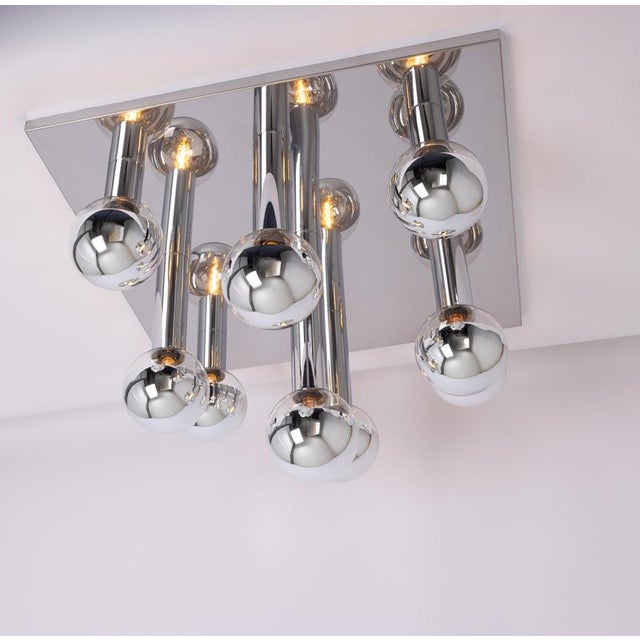 Large Flushmounts in Chrome and Perlmut by Motoko Ishii for Staff, 1970s, Set of 2 For Sale - Image 13 of 14