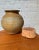 Substantial and gorgeous studio pottery jar with large thick natural cork stopper. Jar itself ~10" tall and ~10" diameter....