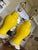 Wood Pair Vintage MCM Yellow Crackle Glaze Ceramic Ginger Jar Table Lamps For Sale - Image 7 of 12