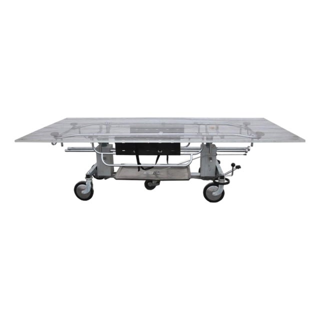 Unique Stainless Steel & Acrylic Dining Table / Desk, Featured in Architectural Digest For Sale