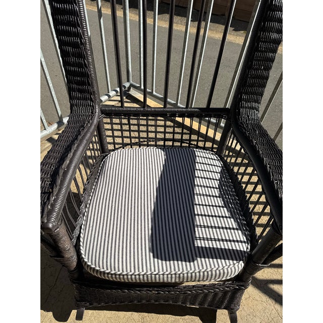 19th Century Antique Wicker Rocking Chair (By United Indurated Fibre Company), Newly Restored For Sale - Image 12 of 12