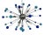 Murano Style Glass Sputnik Blue Italian Handmade Chandelier For Sale