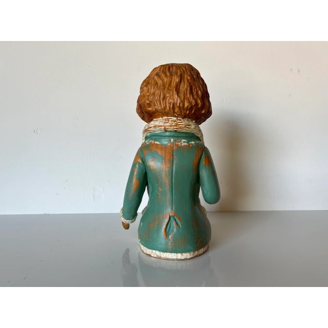 Wood Italian Vintage Sarreid Ltd Sitting Doll Figurine Sculpture For Sale - Image 7 of 11