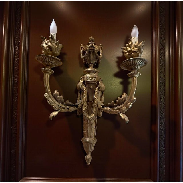 ✨ Original French Bronze Sconce (2 available) — Heavy, Ornate, and Exquisite ✨ Rare authentic French-import bronze wall...