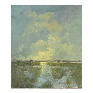 Serene Robert Waltsak Waterscape Oil Painting For Sale