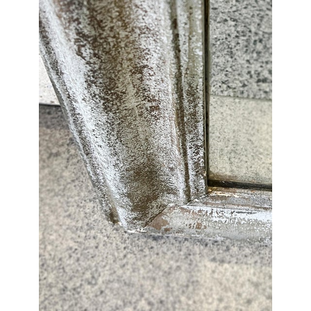 Wood 19th Century French Silver Gilt Frame Wall Mirror For Sale - Image 7 of 11