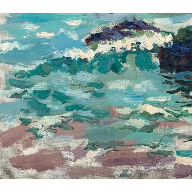 1960s Original Seascape Oil Painting, Ukrainian Artist, 1961 39-45 For Sale - Image 5 of 6