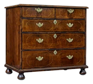 17th Century William and Mary Inlaid Walnut Chest of Drawers, 1690