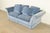 Contemporary Baker Furniture Blue Velvet Upholstered Roll Arm Sofa For Sale - Image 3 of 13