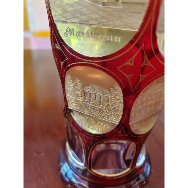 Large Antique Museum Moser Bohemian Gold-Tone Glass Goblet For Sale - Image 10 of 10