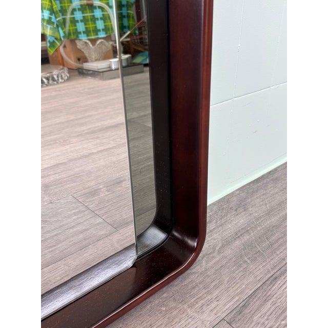 Italian Rectangular Mirror with Wooden Frame and Smoked Mirror, 1970s For Sale - Image 6 of 9