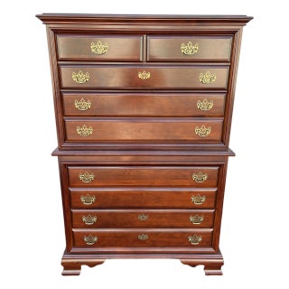 Cherry Chippendale 6-Drawer Chest of Drawers For Sale
