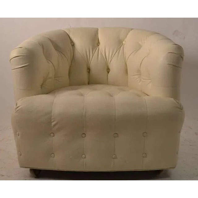 White Vinyl Tub Chairs a Pair Chairish