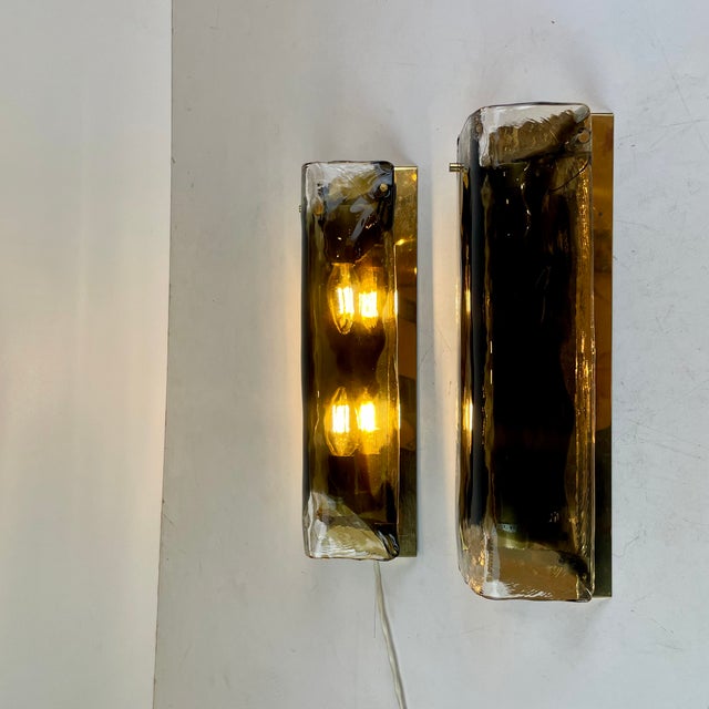 Murano and Brass Wall Lamps by J.T. Kalmar, Austria, 1960s, Set of 2 For Sale - Image 9 of 17