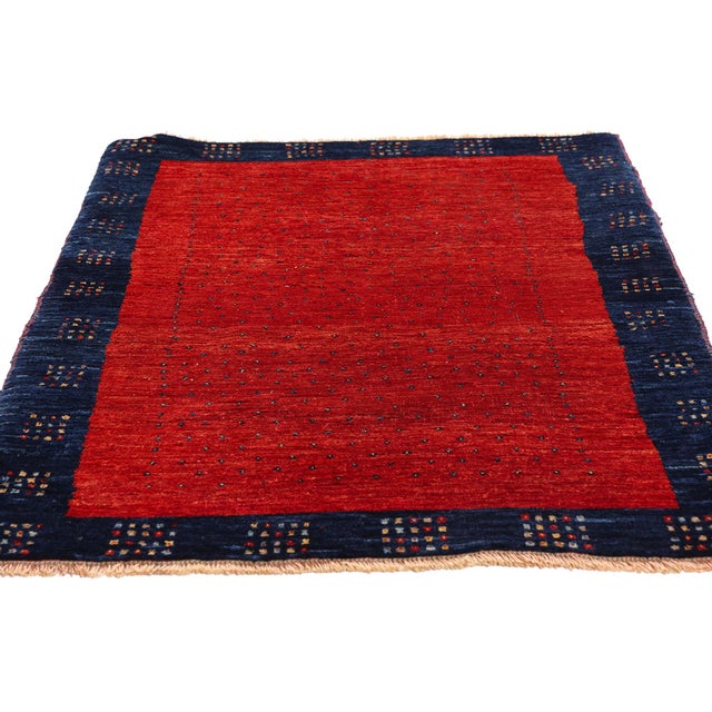 Tribal Vintage Persian Gabbeh Rug, 02'07 X 04'00 For Sale - Image 3 of 10