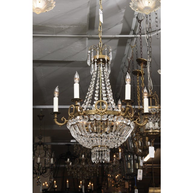9-Light Crystal French Empire Chandelier, Early 20th C. For Sale In Atlanta - Image 6 of 14