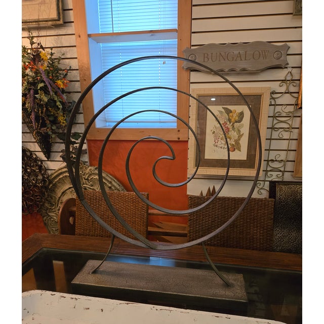 Rustic Vintage Heavy Wrought Iron & Metal Sculpture For Sale - Image 3 of 6