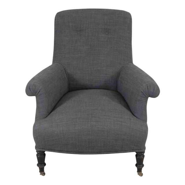 Early 20th Century French Grey Armchair, Circa 1910 For Sale
